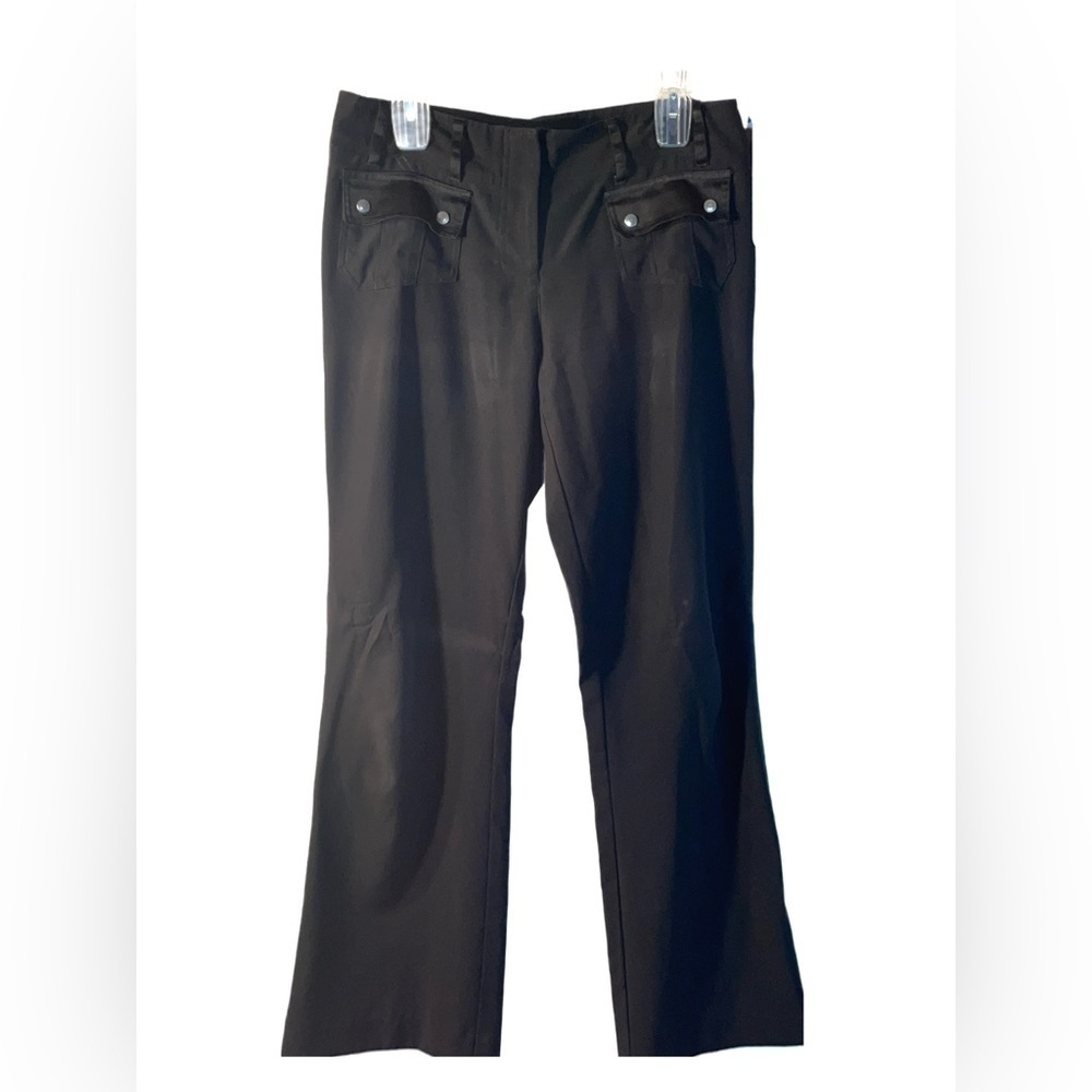 No Boundaries Womens High Rise Stretch Fit Blace Flare Slacks Size Large (14)